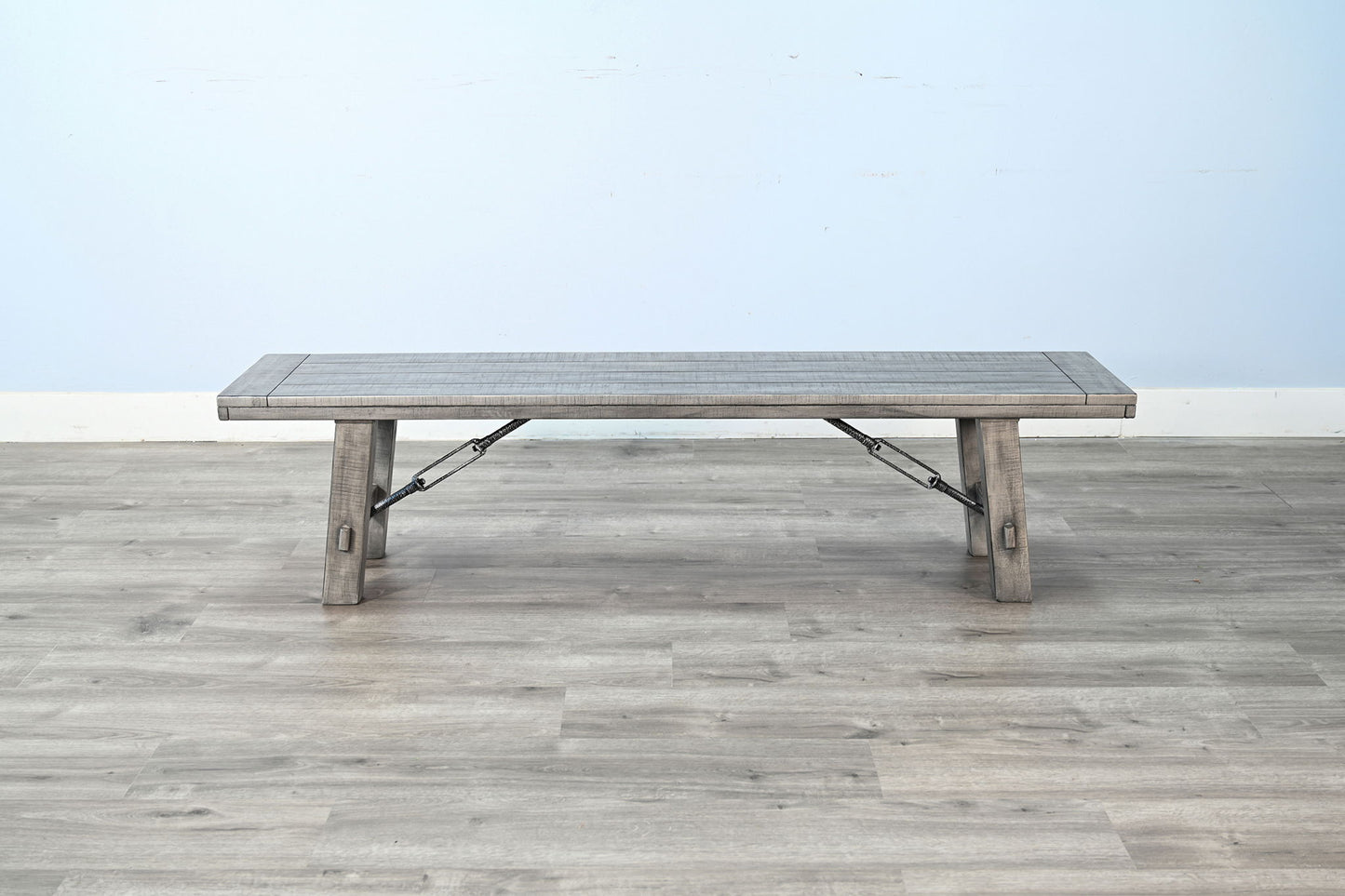 Alpine - Bench With Turnbuckle, Wood Seat - Gray