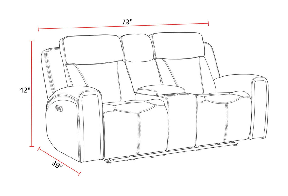 Maveric - Power Zero Gravity Console Loveseat