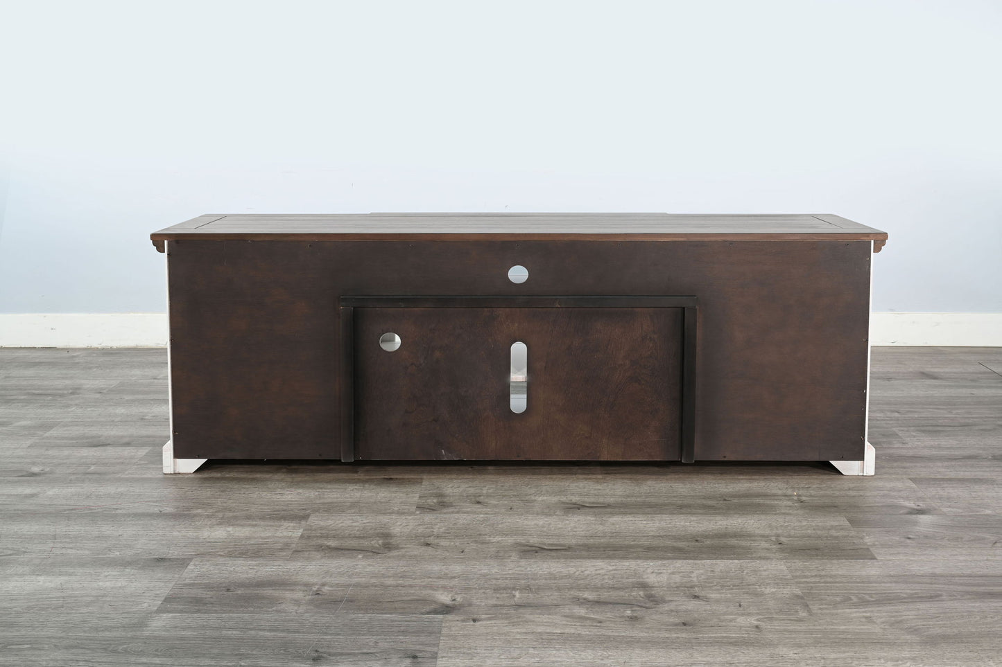 72" TV Console - Buckskin / Marble White