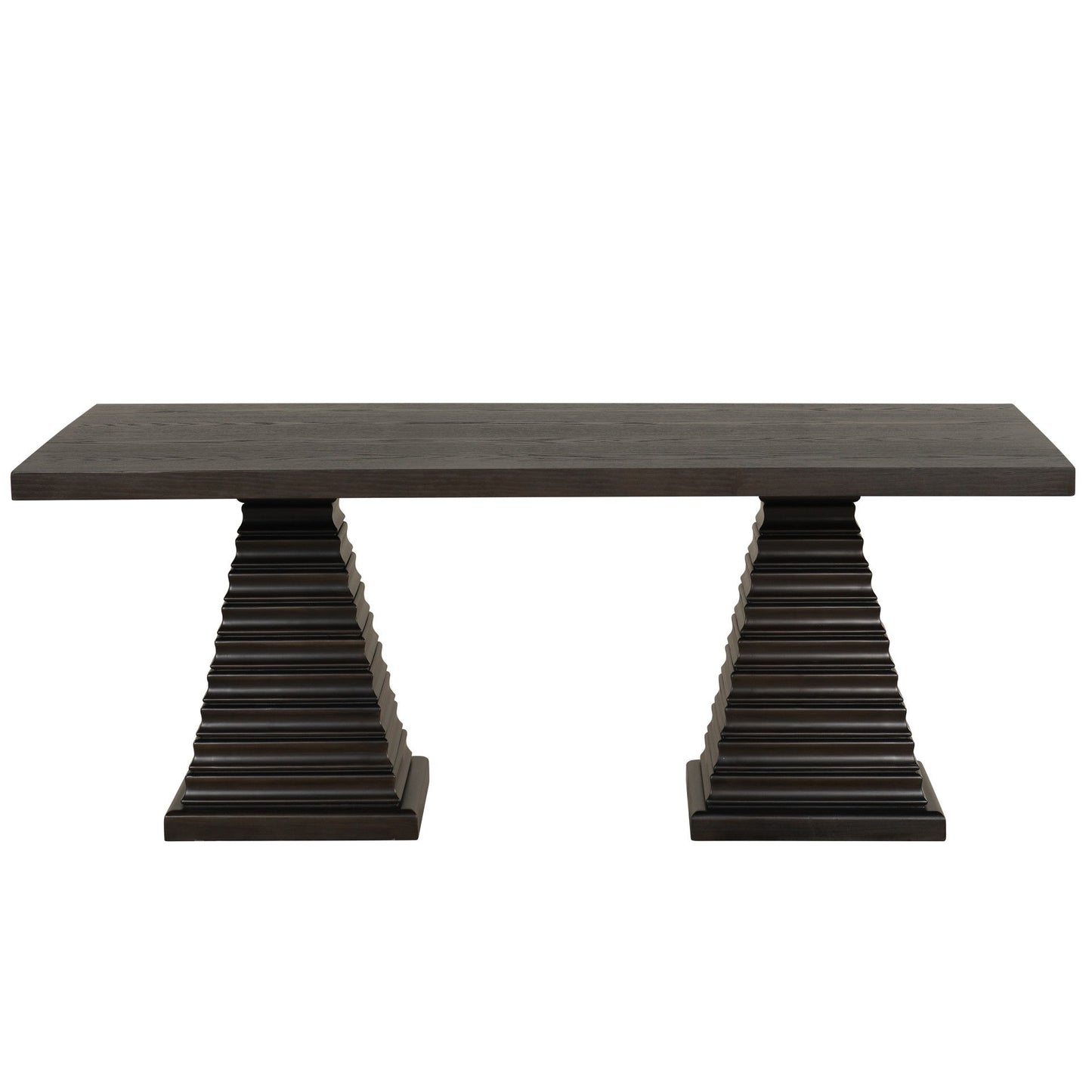 Plateau - Rectangle Table Pedestal Base - Rustic Espresso
