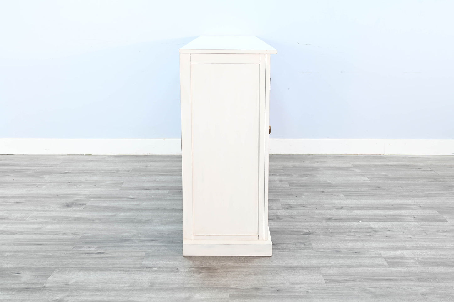 78" Media Console - Buckskin / Marble White