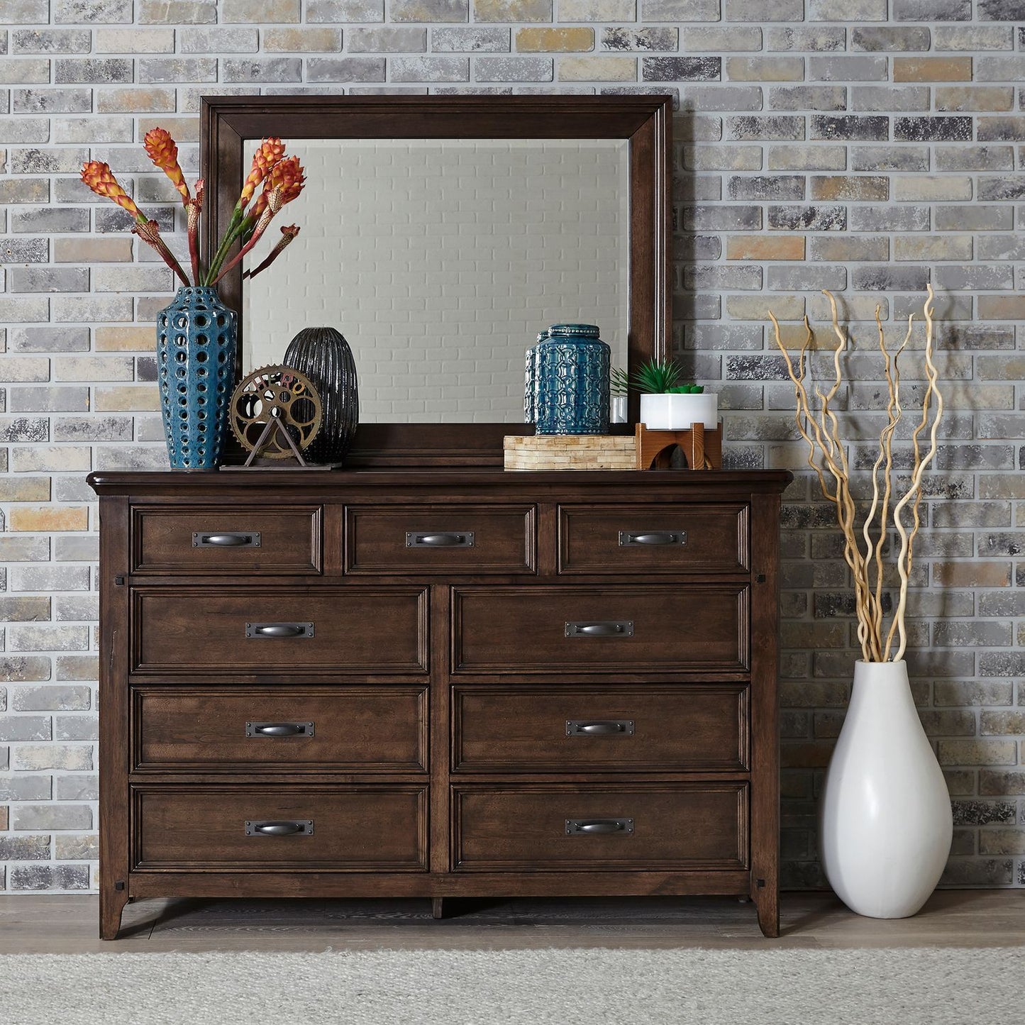 Saddlebrook - Mirror - Dark Brown