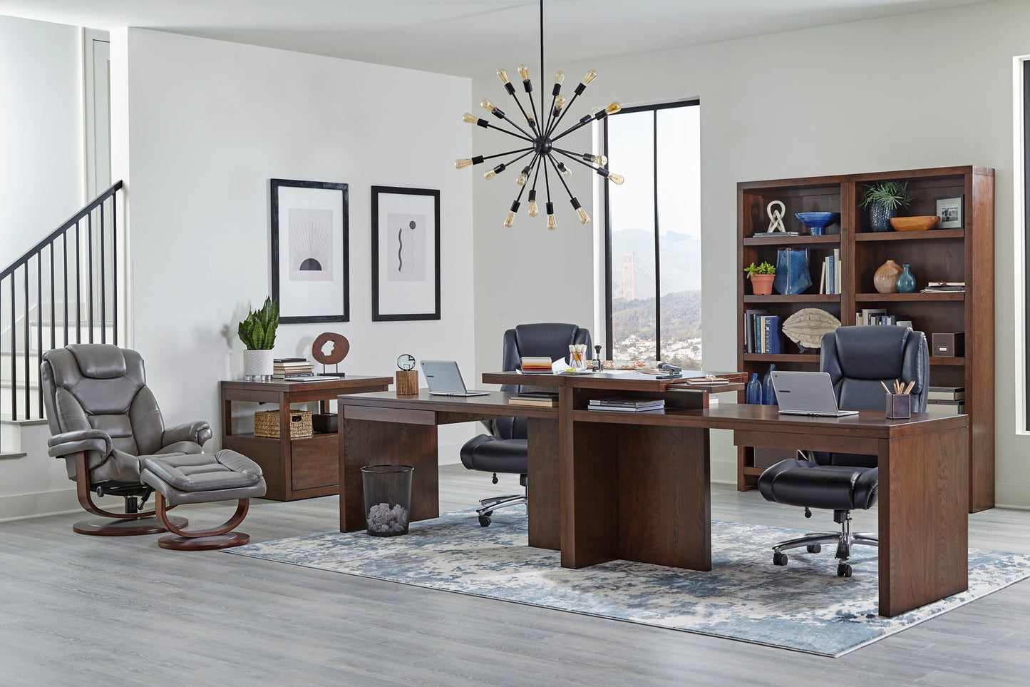 Monarch - Manual Reclining Swivel Chair and Ottoman