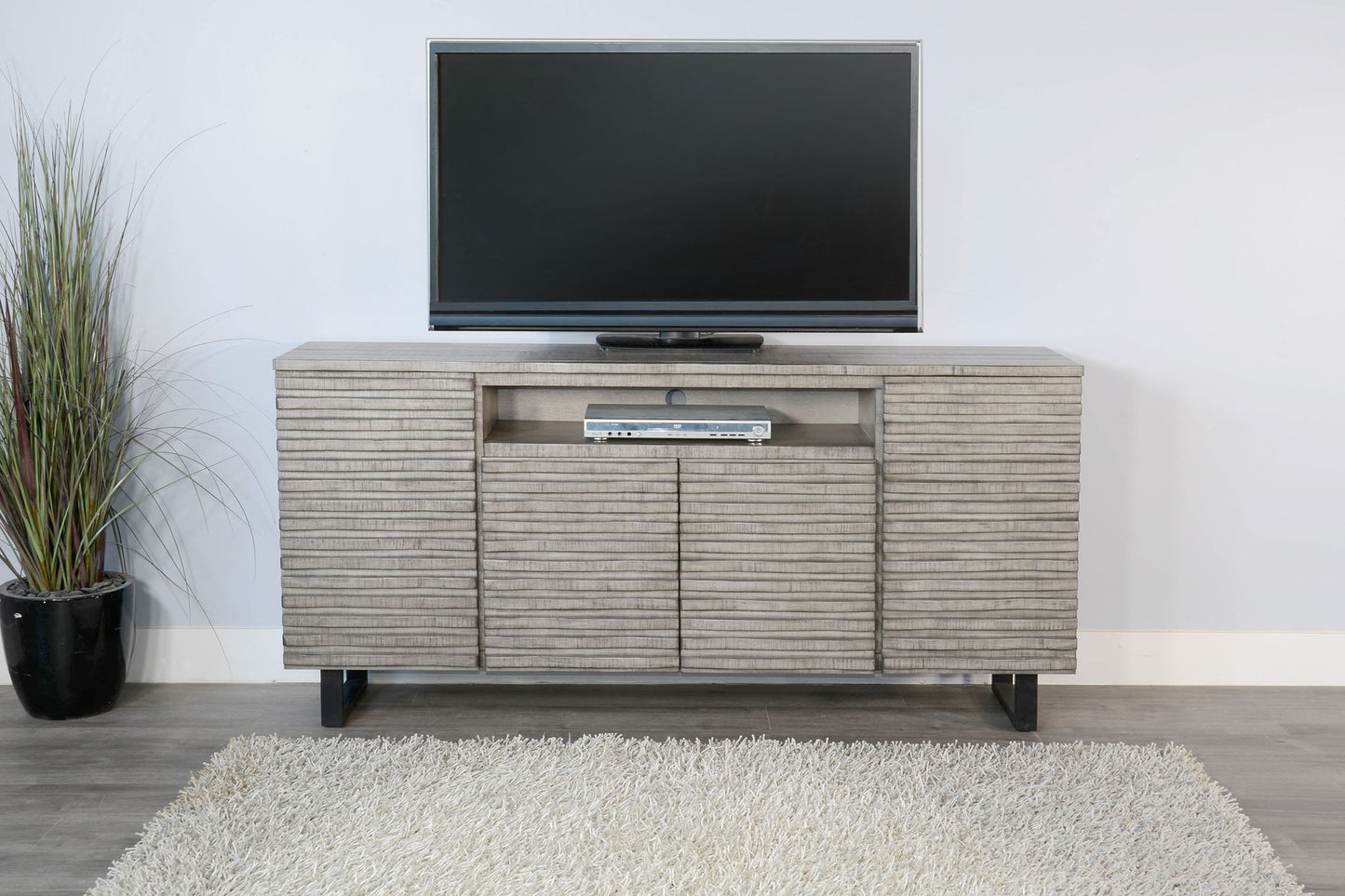 Alpine - 72" Media Console Server - Pearl Silver