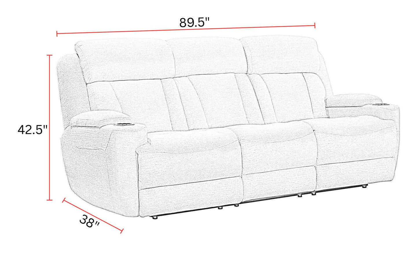 Dalton - Power Drop Down Console Sofa