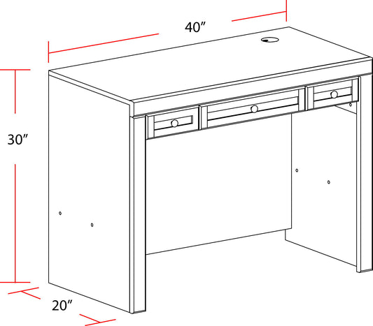 Catalina - Library Desk - Cottage White