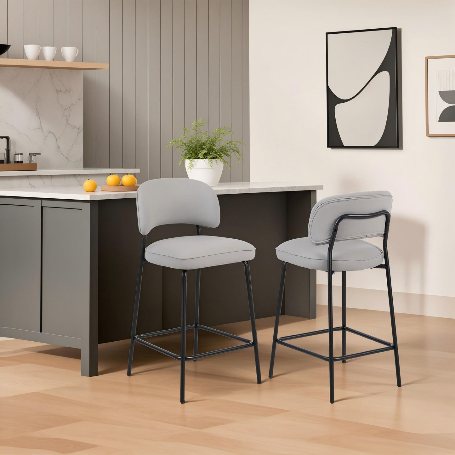 Blythe - Vegan Leather Bar Chair (Set of 2)