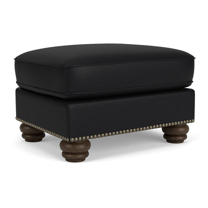 Bexley - Leather Ottoman, Nailhead Trim