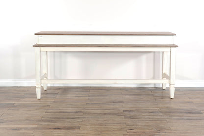 Console Table With Usb Power Plug - White / Light Brown