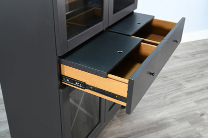 Arched Wine Bar Cabinet - Black Magic