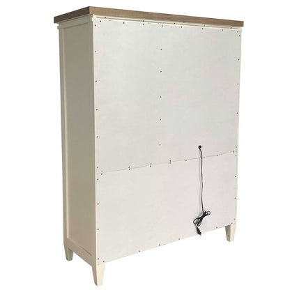 Americana Modern Bedroom - 7 Drawer Door Chest With Workstation - Cotton