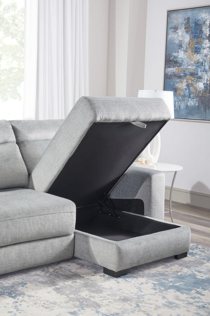 Elliot - 3 Piece Modular Lift Top Storage Sectional - Sterling