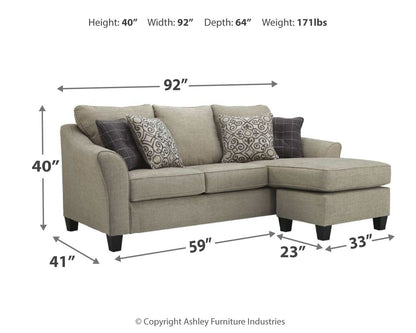 Kestrel - Queen Sofa Chaise Sleeper - Driftwood
