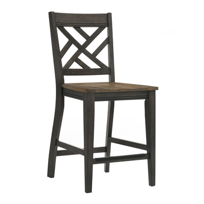 Harper - Lattice Stool - Brushed Brown / Pecan