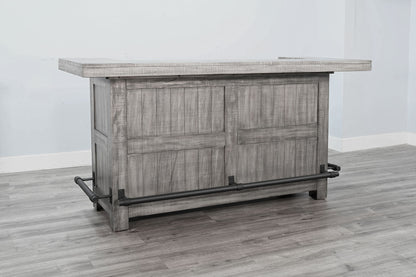 Alpine - Traditional Wood Home Bar - Gray