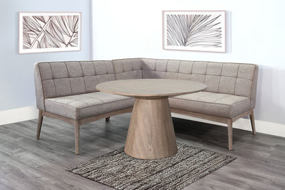 Mia - Tufted Upholstered Corner Dining Bench - Wheat