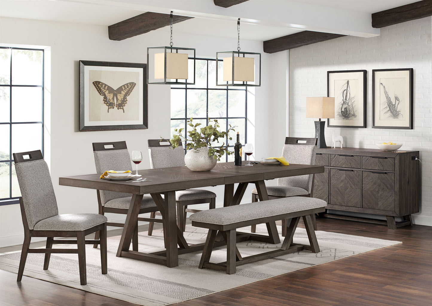 Hearst - Dining Bench - Reclaimed Chevron