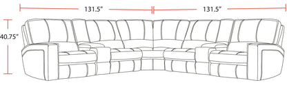 Rockford - 7 Piece Modular Power Reclining Sectional With Power Adjustable Headrests - Verona Saddle