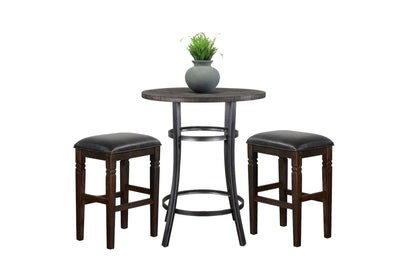 Metal Frame Backless Pub Set - Tobacco Leaf