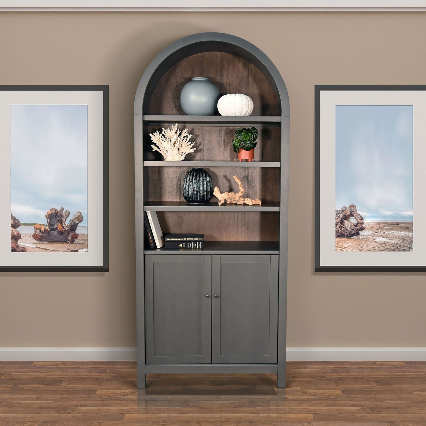 Arched Display Cabinet With Doors