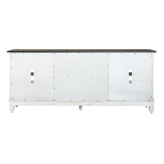 Allyson Park - Entertainment TV Stand - Wirebrushed White / Charcoal