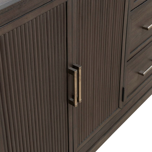 Modern Edge - 2 Door 6 Drawer Dresser - Brown