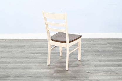 Pasadena - Ladderback Chair, Wood Seat (Set of 2) - Buckskin / Marble White