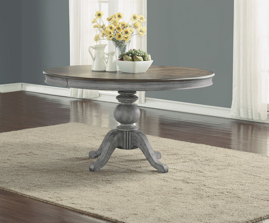 Plymouth - Round Pedestal Dining Table - Gray
