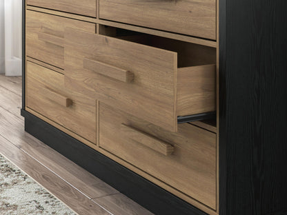 Kozmour - Six Drawer Dresser - Black / Brown