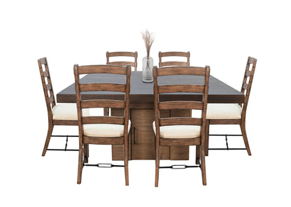 Modern - Square 7 Piece Dining Set With Built-in Storage - Tobacco Leaf