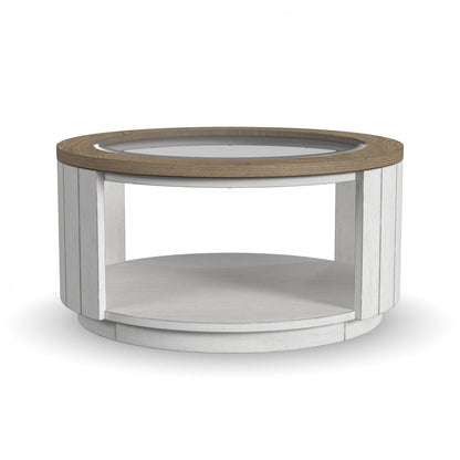 Melody - Round Coffee Table With Casters - White