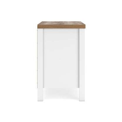 Kerisden - Two Drawer Night Stand - White / Brown