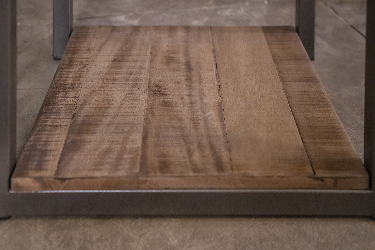 Mita - Chairside Table - Honey Brown / Light Gray