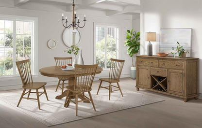 Colonial Oak - Round Pedestal Table - Weathered Chestnut