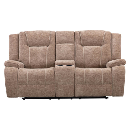Bruno - Manual Console Loveseat - Plush Tobacco