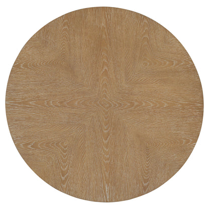 Escape - Cocktail Table Round With Shelf - Glazed Natural Oak / Black Metal Trim