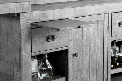 Alpine - Traditional Wood Home Bar - Gray