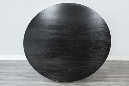 Mia - Large Round 7 Piece Dining Set - Umbra / Black