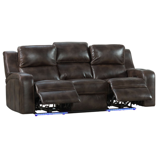 Silhouette - Dual-Power Sofa - Bolero Coffee