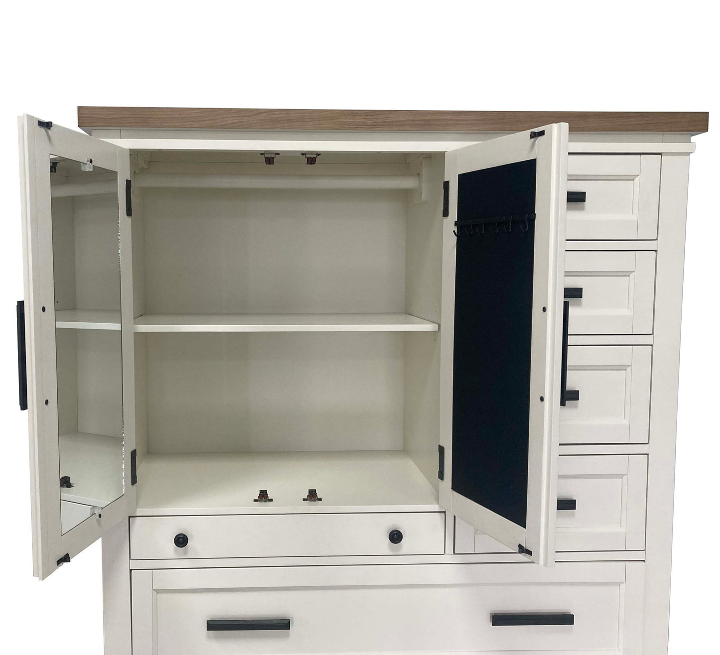 Americana Modern Bedroom - 7 Drawer Door Chest With Workstation - Cotton