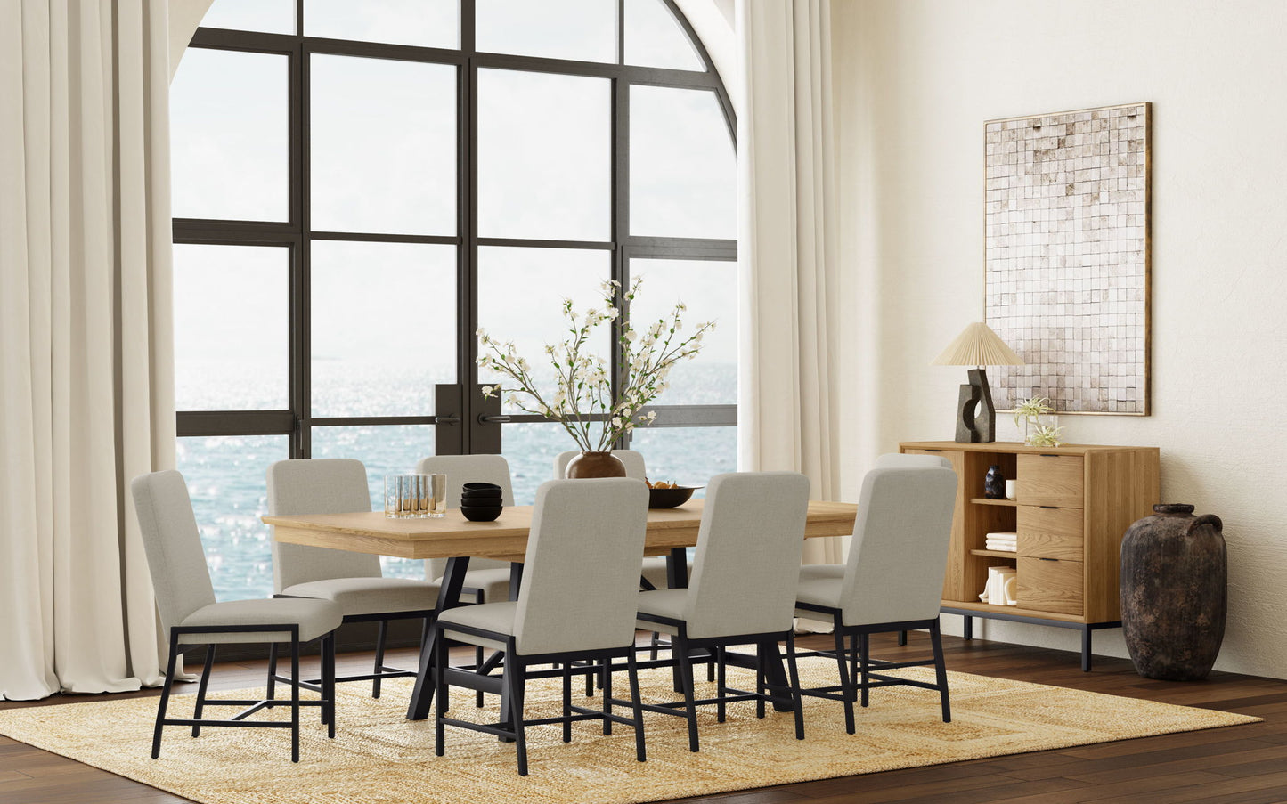 Newport - Trestle Table - Natural Oak