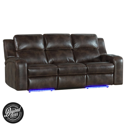 Silhouette - Dual-Power Sofa - Bolero Coffee