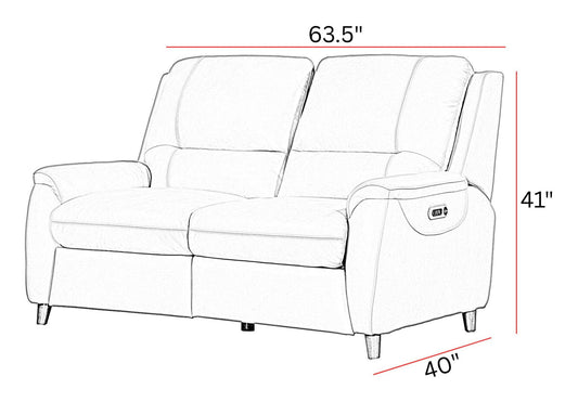 Austin - Power Reclining Loveseat P2 - Caramel Cream