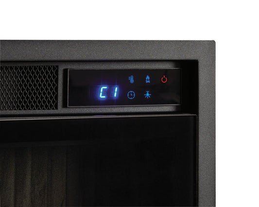 Entertainment Accessories - Black - Fireplace Insert With Faux Birch Log Set