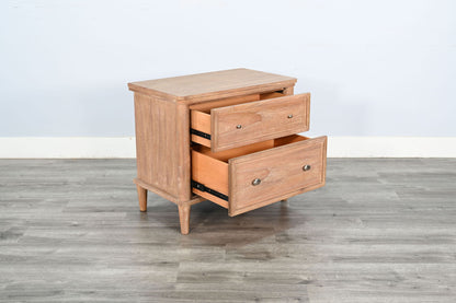 Transitional - Natural Wood 2-Drawer Nightstand - Oak Grove