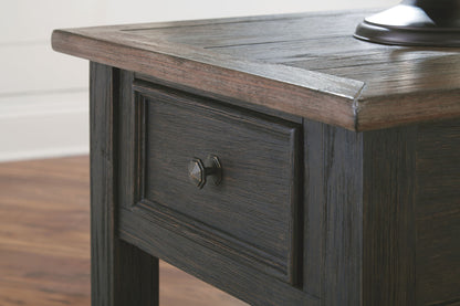 Tyler Creek - Grayish Brown / Black - Rectangular End Table