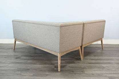 Mia - Tufted Upholstered Corner Dining Bench - Wheat