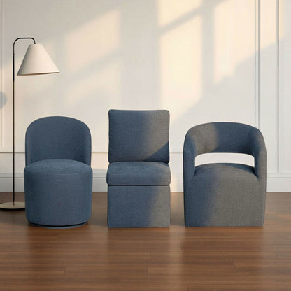 Upholstered Dining Chair Curved Back Modern