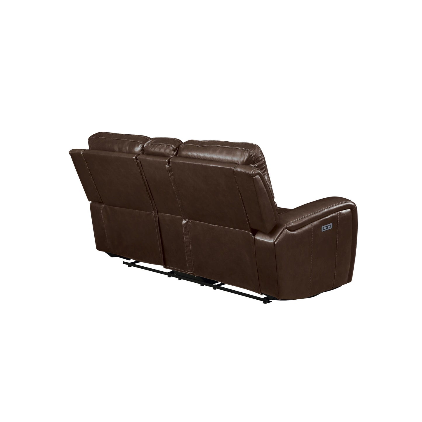 Linton - Leather Console Loveseat With Power Footrest