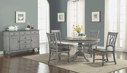 Plymouth - Round Pedestal Dining Table - Gray